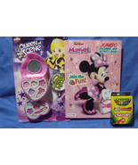 Toys Lot of 3 Minnie Mouse Coloring Book 24 Crayola Crayons &amp; Makeup Set - £7.92 GBP