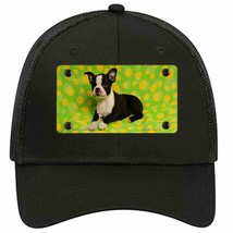 Boston Terrier Dog Novelty Black Mesh License Plate Hat - £22.79 GBP