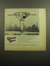 1960 Rainbow Room Restaurant Ad - Cocktails.. With a view! - $14.99