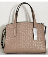 COACH CHARILE 28 KHAKI BROWN LEATHER SIGNATURE C EMBOSSED SATCHEL BAGNWT! - £156.44 GBP