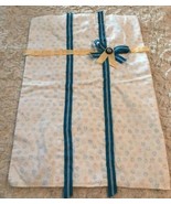 Handmade Baby White Yellow Blue Ribbon Bow Button Burp Cloth - €2,12 EUR