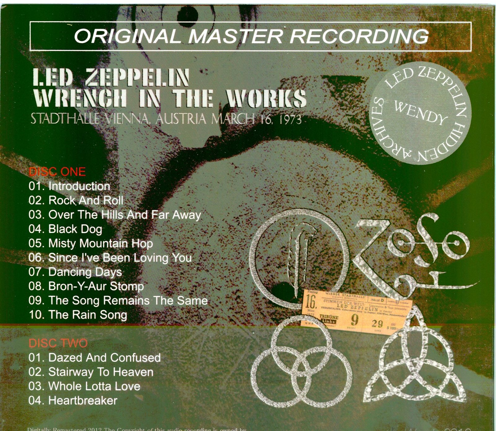 Led Zeppelin - Wrench in the Works ( 2 CD SET ) ( Wendy )( Live at
