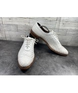 Allen Edmonds Oxford Men 12.5AAA Narrow Dress Shoes White Woven Leather ... - $203.27 CAD