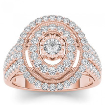 Authenticity Guarantee 
14K Rose Gold 1ct TW Diamond Oval Shape Double Halo E... - £1,119.09 GBP