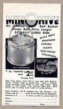 1954 Print Ad Minohive Bait Bucket for Fishing Chicago,IL - £7.07 GBP