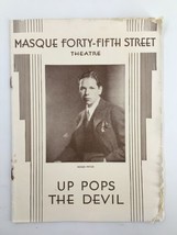 1930 Masque Forty-Fifth Street Theatre Rogery Pryor in Up Pops The Devil - £15.14 GBP