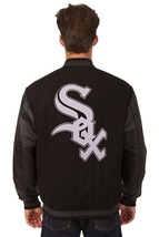 MLB Chicago White Sox  Wool Leather Reversible Jacket Embroidered  Logos Black - $269.99
