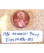 1986 Lincoln Memorial Penny, Die Chips &amp; Die Crack Errors; Vintage Old Coin - £69.29 GBP