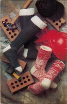 1991 Mens Knit Kroy Work Argyle Pyramid Socks Ladies Snowflake Gloves Pattern - $12.99