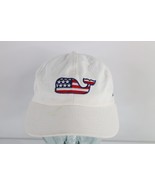 Vineyard Vines Distressed Spell Out Boca Raton USA Flag Whale Hat Cap White - $19.75
