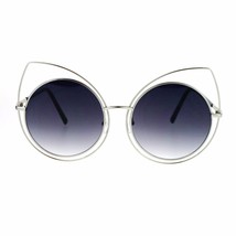 Super Oversized Womens Sunglasses Round Circle Cateye Double Frame UV 400 - £10.34 GBP