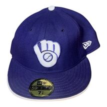 Milwaukee Brewers New Era 59Fifty, Stickers Purple/white Cap Trucker Hat - $18.00