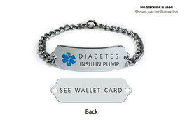 DIABETES INSULIN PUMP Medical Id Alert Bracelet. Free medical Emergency ... - $29.99