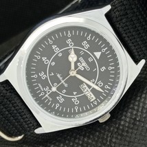 Vintage Refurbished Seiko 5 Automatic 6309A Japan Mens D/D Black Watch a266367-6 - £31.92 GBP