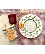 Yankee Candle Gingerbread Man Votive Holder &amp; Plate w/ Cranberry Chutney... - £15.52 GBP