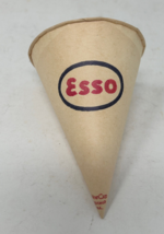 Vintage Unused Esso Oil Funnel Shape Paper Cup Veecup - $9.95