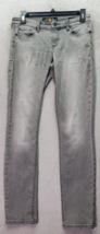 Lucky Brand Jeans Women Sz 2 Gray Denim Cotton Flat Front Stella Skinny Leg Logo - £15.86 GBP