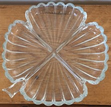 Vintage Four Leaf Clover Irish Crystal Glass Sectioned Candy Nut Dish Bo... - $39.99