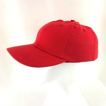 Unisex Adult Baseball Bump Cap Adjustable Cotton Red Solid One Size - £7.66 GBP