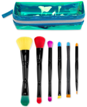 Color Riot 7pc Brush Set Powder Eyeshadow Concealer Eyebrow Liner + Carr... - £15.95 GBP