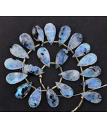 Natural 20 pieces faceted pear Rainbow Moonstone gemstone briolette bead... - £78.30 GBP