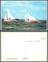 Vintage BOAT / SHIP Postcard - 2 Sailboats Moving Fast H24 - $2.96