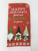 Mainstream Holiday Kitchen Dish Towel - New - Happy Holidays From Our Gnome - £6.28 GBP