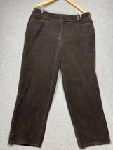 VTG Talbots Womens Plus 16W Corduroy Pants Straight Leg Brown Casual Stretch - $31.88