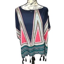 Janice Apparel Shawl Kimono Wrap One Size Geometric Pink Blue Women&#39;s Ca... - £22.41 GBP