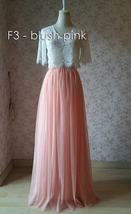 BLUSH PINK Long Tulle Skirt Outfit Plus Size Bridesmaid Custom Tulle Skirt image 6