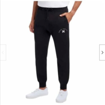 Hurley Fleece Lined Jogger Pants Mens L Black Slim Fit NEW - £19.68 GBP
