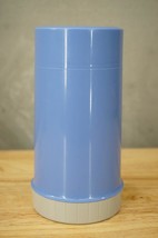Vintage Blue &amp; Gray Plastic Soup Thermos KING SEELEY 73A63 Vacuum Bottle - £19.42 GBP