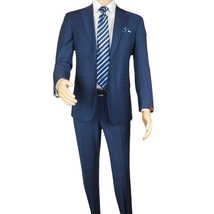 Men Suit BERLUSCONI Turkey Italian Wool 180's Single Breasted K442-12 Navy image 5