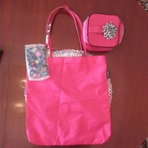 Lancome 3 Piece Tote Bag, Zippered Case &amp; Makeup Case Pink Brand New - £8.79 GBP