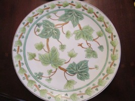 CHINESE CERAMIC TRAY IVY LEAVES 12&quot; HEAVY  - $63.35