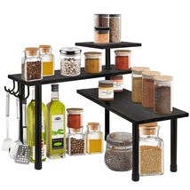 Kitchen Countertop Organizer, 3 Tier Corner Counter Shelf With Metal Hooks, Bath - £35.16 GBP