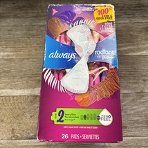 Always Radiant Pads 26ct Heavy Flow Scented Flex Foam Flexi Wings Clean ... - $19.14 CAD