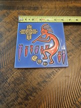 Southwestern Indigenous Art Kokopelli Terra Cotta Glazed Tile Mag Mor - £23.37 GBP
