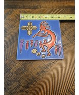 Southwestern Indigenous Art Kokopelli Terra Cotta Glazed Tile Mag Mor - £23.44 GBP