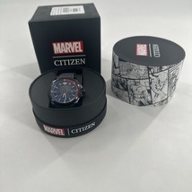 Citizen Men&#39;s Eco-Drive Marvel Spider Man Calendar 44mm Watch AW1156-01W - $186.99