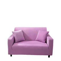 Anyhouz 2 Seater Sofa Cover Plain Light Purple Style and Protection For Living R - £36.91 GBP