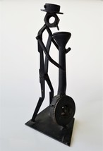 Antique Stove Pipe Folk Art Jazz Blues Figure Iron Sculpture Modern Repurpose - £71.16 GBP