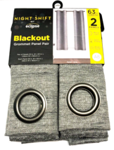 Eclipse Night Shift Blackout Curtains Noise Reducing 52” x 63” 2 Panels NEW - £19.38 GBP