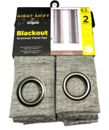 Eclipse Night Shift Blackout Curtains Noise Reducing 52” x 63” 2 Panels NEW - £19.47 GBP