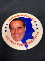 1996 Illinois Supports Bob Dole Presidential Campaign Button KG Election... - $9.90