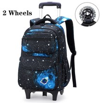 3pcs Trolley School Bags For Teenage Boys Fashion Starry Sky Wheeled Backpacks K - £90.72 GBP
