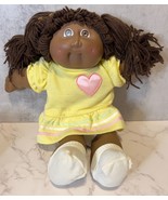 VTG 1982 Cabbage Patch Kids 14&quot; African American Girl w/ Yellow Dress Pi... - $29.02