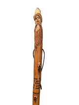 Hand Carved Walking Stick, Gandalf Carving with the quote, &quot;Home is Now Behind Y - £71.82 GBP