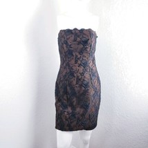 Jan Barboglio Vintage Dress Black Lace Strapless Tube Nude Illusion LBD ... - $218.49