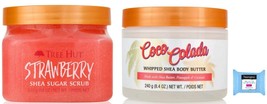 Tree Hut Shea Sugar Body Scrub Strawberry and Body Butter Coco Colada, with Sing - £46.34 GBP